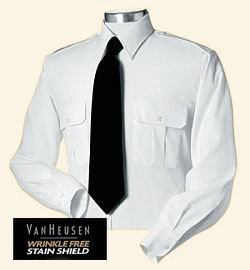 Men's Long Sleeve White Uniform Shirt - Click Image to Close
